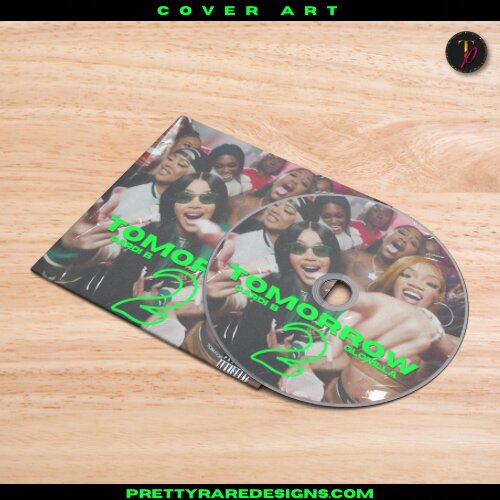 CD packaging mockup of the Tomorrow 2 cover design